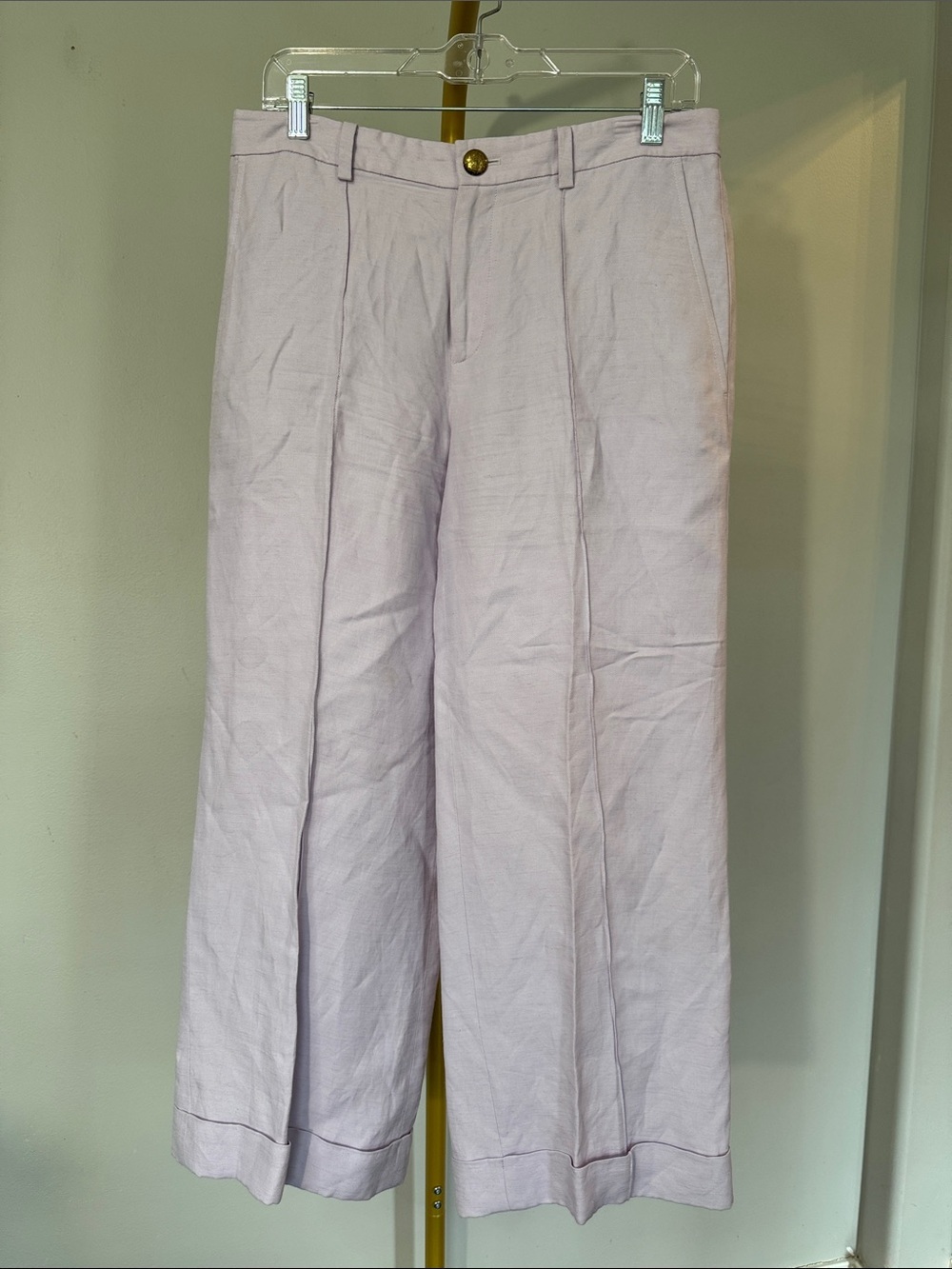 Ralph Lauren Lavender Wide-Leg Cropped Trousers